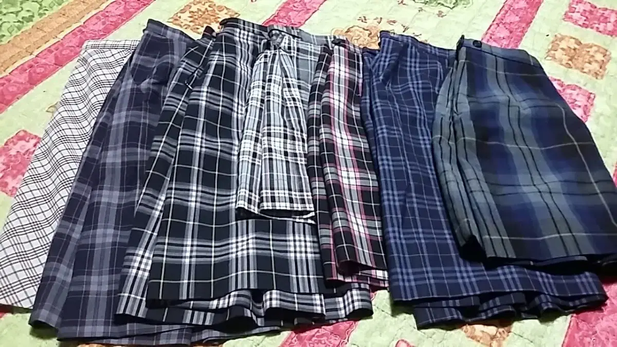 9)Check school uniform skirt 7 pieces (bottom) ♡♡