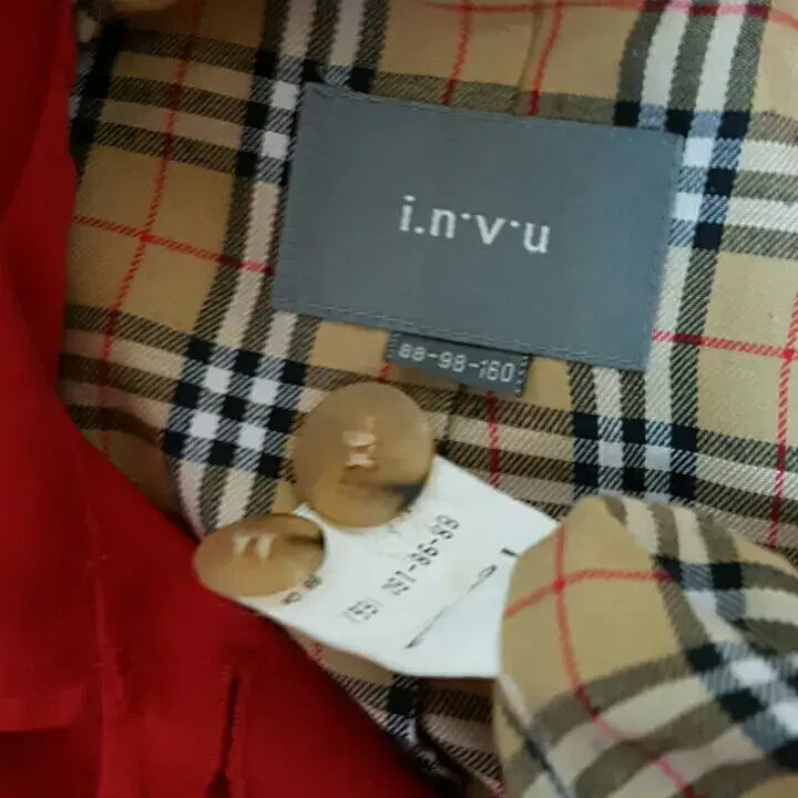 [66] I.n.v.u 체크안단 레드 롱 트렌치자켓 *가격다운*