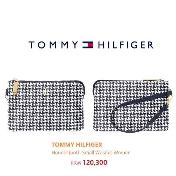 [정품] TOMMY HILFIGER 타미힐피거 하운드투스체크 리스틀릿