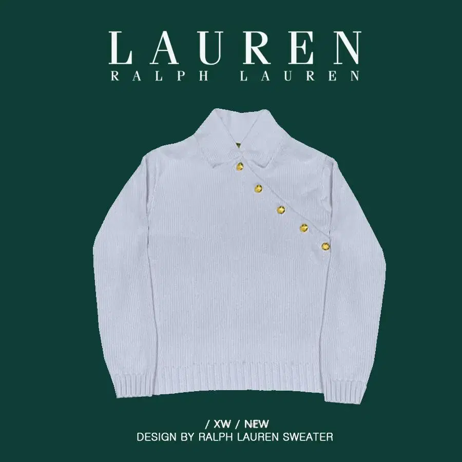 [정품] RALPH LAUREN 랄프로렌 그린라벨 숄카라넥 여성니트(L)