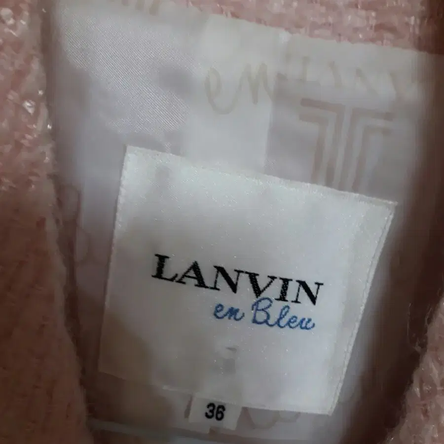 [55] LANVIN 랑방 핑크 모직 트위드 자켓 반코트