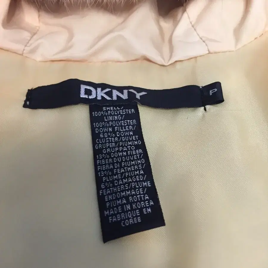 (55-66)DKNY 연노랑 병아리색 여성용 패딩 점퍼