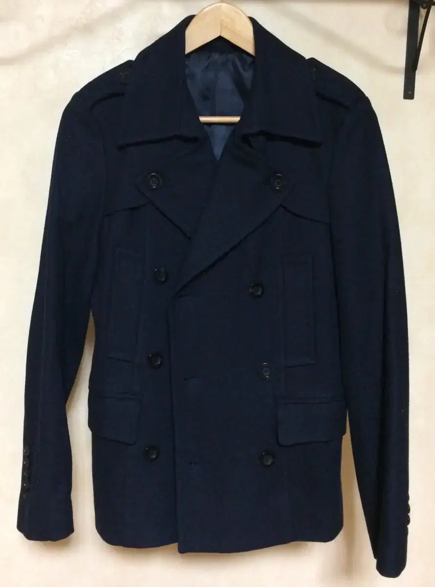 Navy blue peacoat