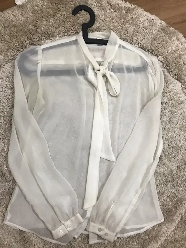 [American Apparel] Chiffon Ribbon Blouse White S