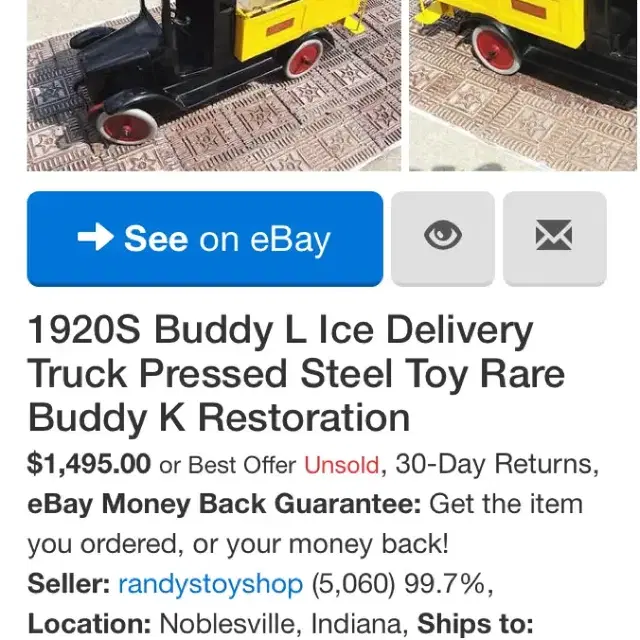 1935년 Buddy L ice truck 빈티지 토이