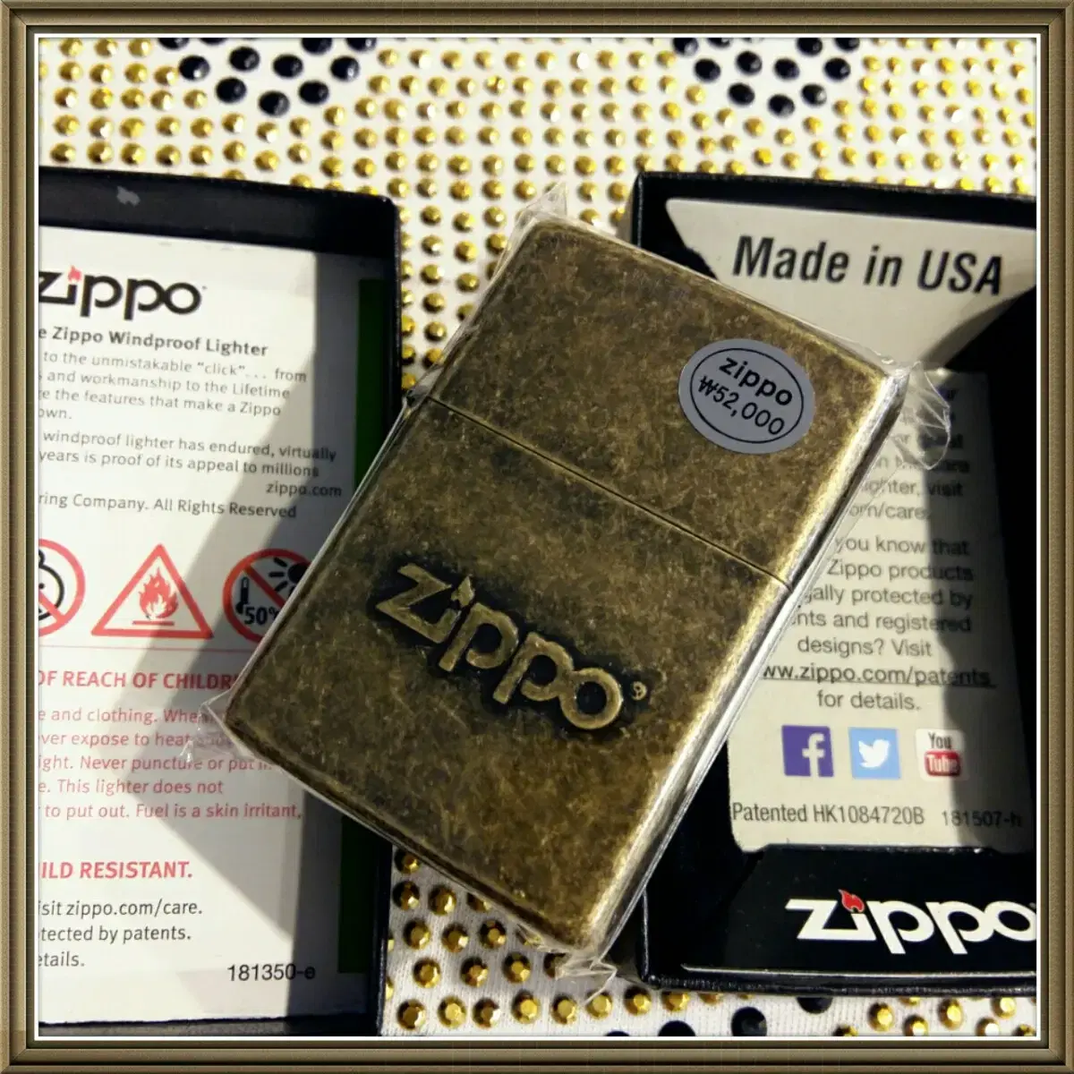 정품 28994 ZIPPOSTAMP ANTIQUE BRASS 지포라이터