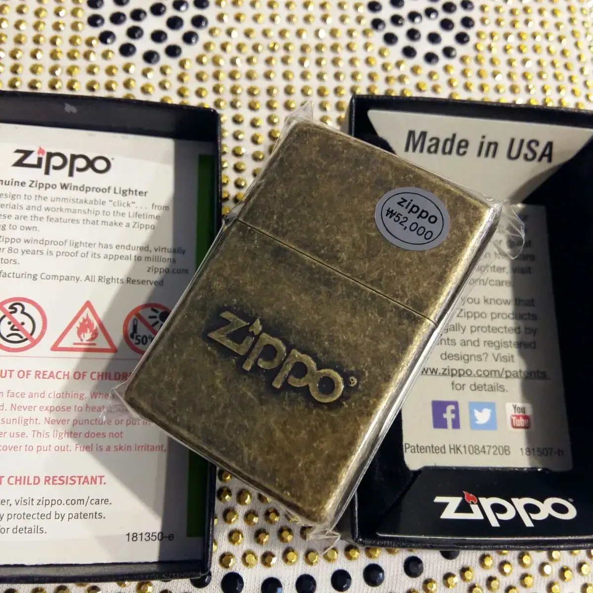 정품 28994 ZIPPOSTAMP ANTIQUE BRASS 지포라이터