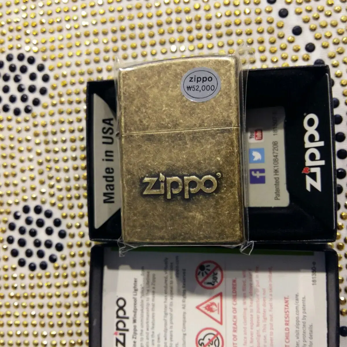 정품 28994 ZIPPOSTAMP ANTIQUE BRASS 지포라이터