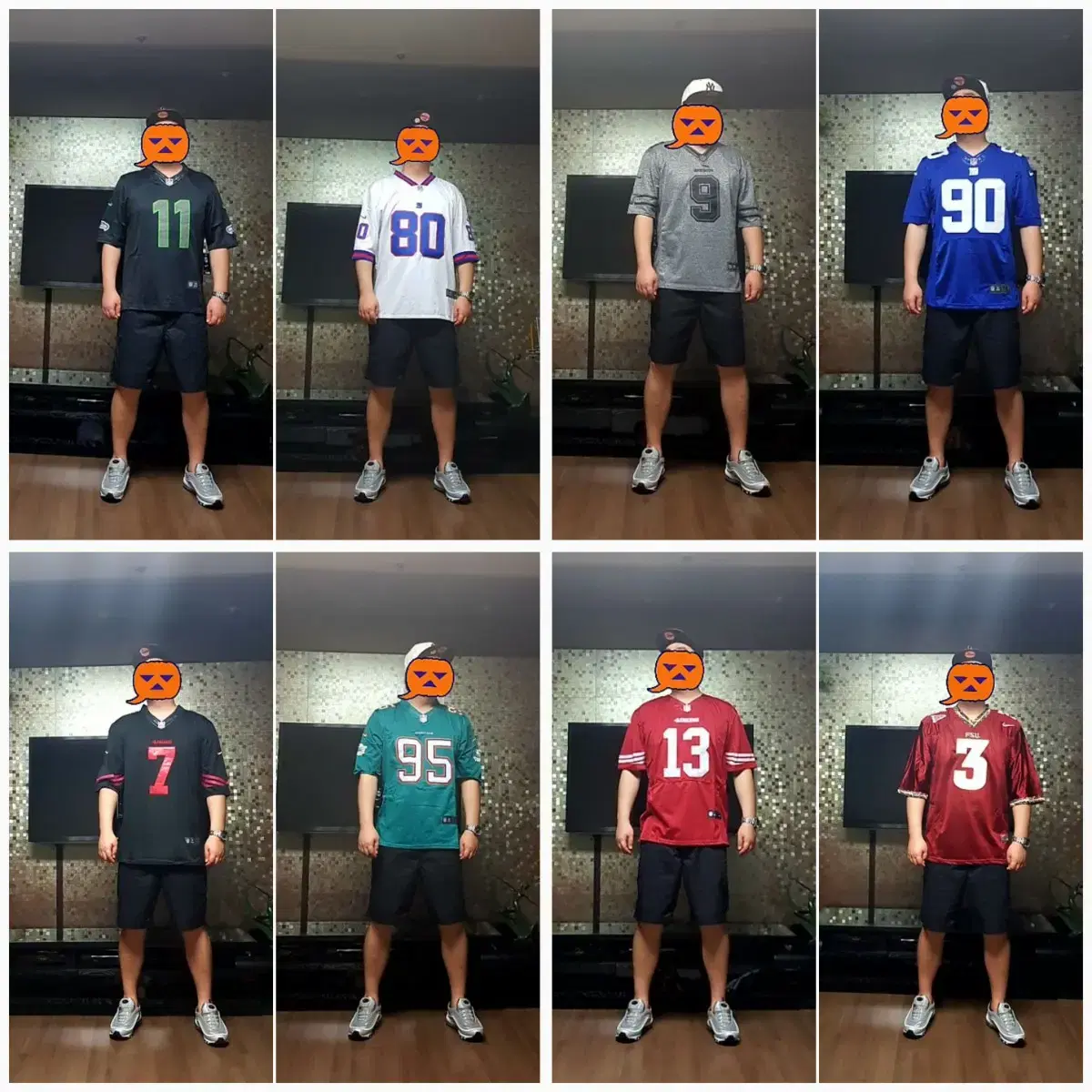 [L] NFL 풋볼져지 s~2xl 빈티지 스트릿 오버핏  빅사이즈