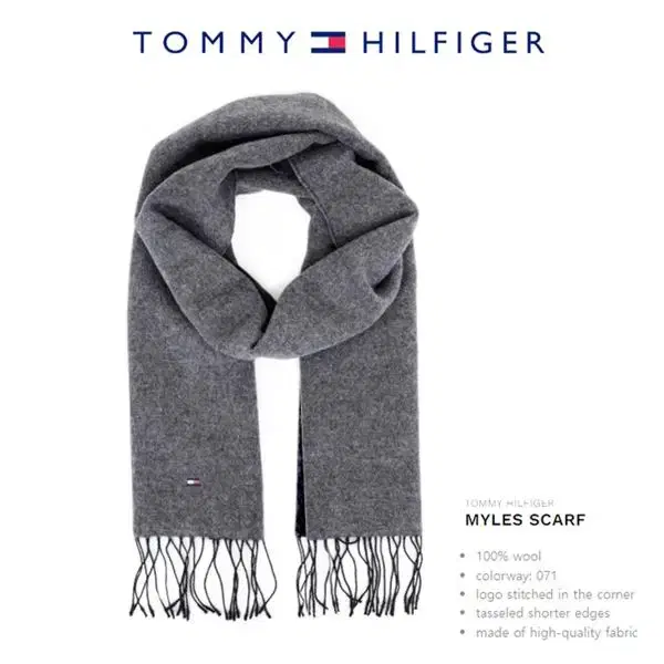 [정품] TOMMY HILFIGER 타미힐피거 투톤컬러 마일스 울머플러