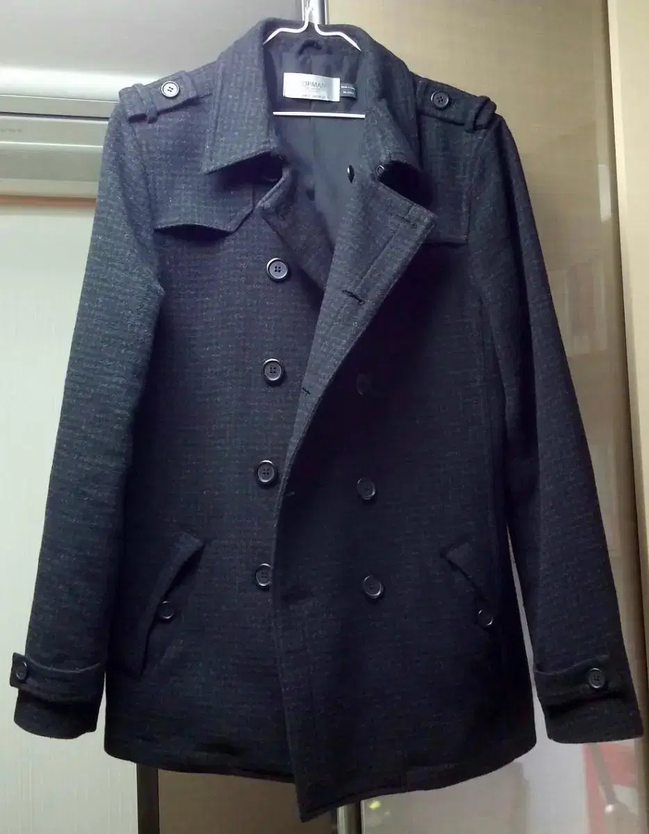 [TOPSHOP] British Topman Black Double Coat S