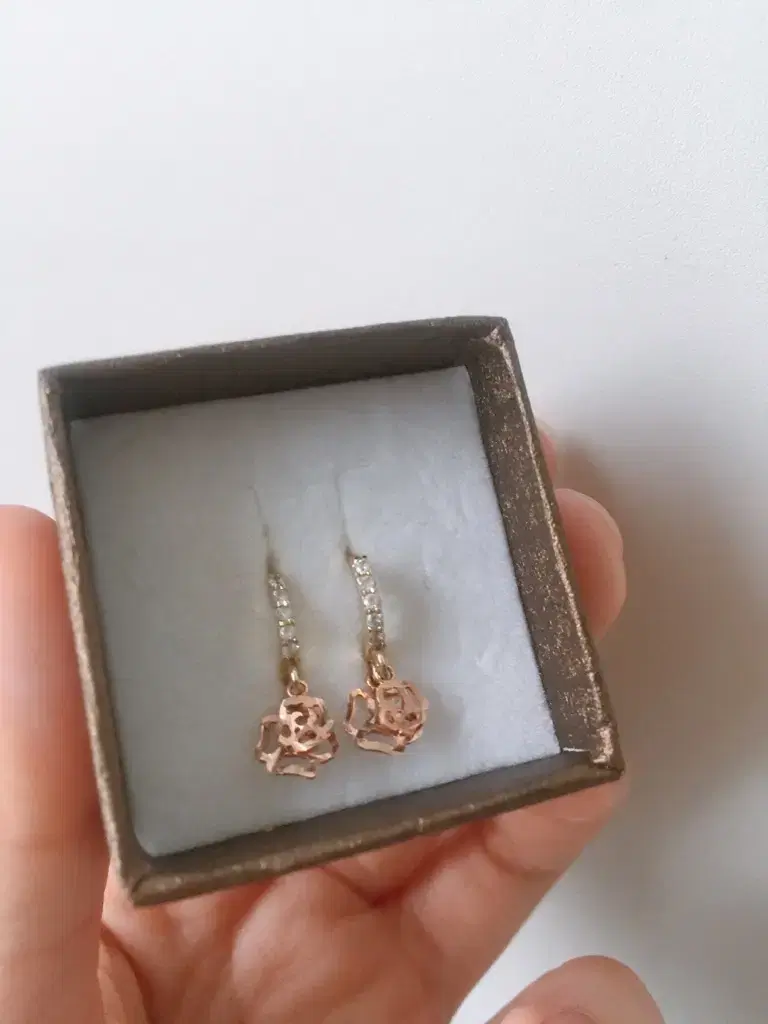 14K One-Touch Rose Gold Earrings