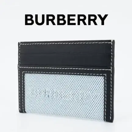 [정품] BURBERRY 버버리 샌든 캔버스 소가죽 카드지갑