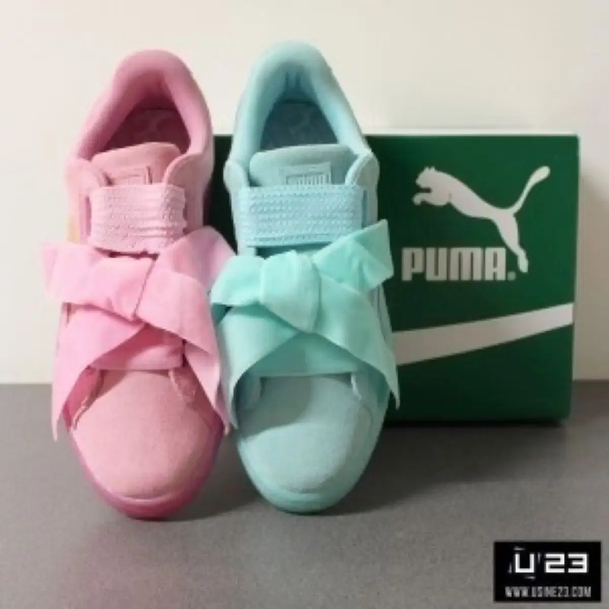 [새상품] 푸마 PUMA 스웨이드 민트 하트 스티커즈