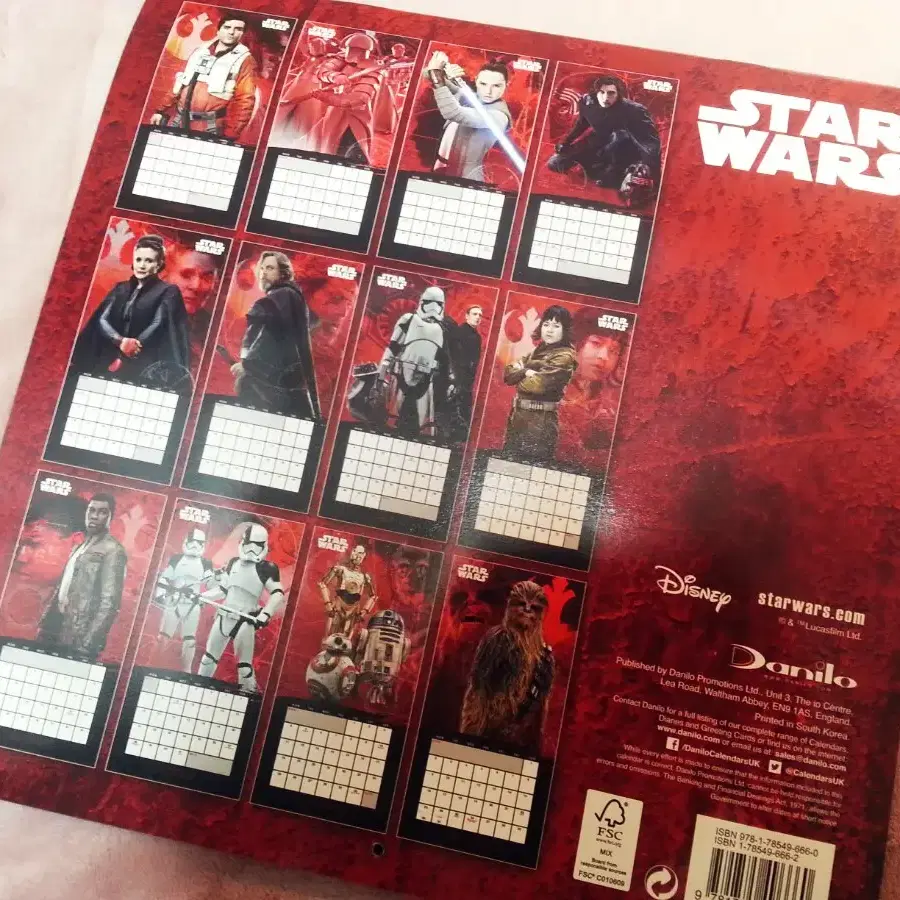 @STAR WARS 2019 Calendar 스타워즈 달력(대량교신)