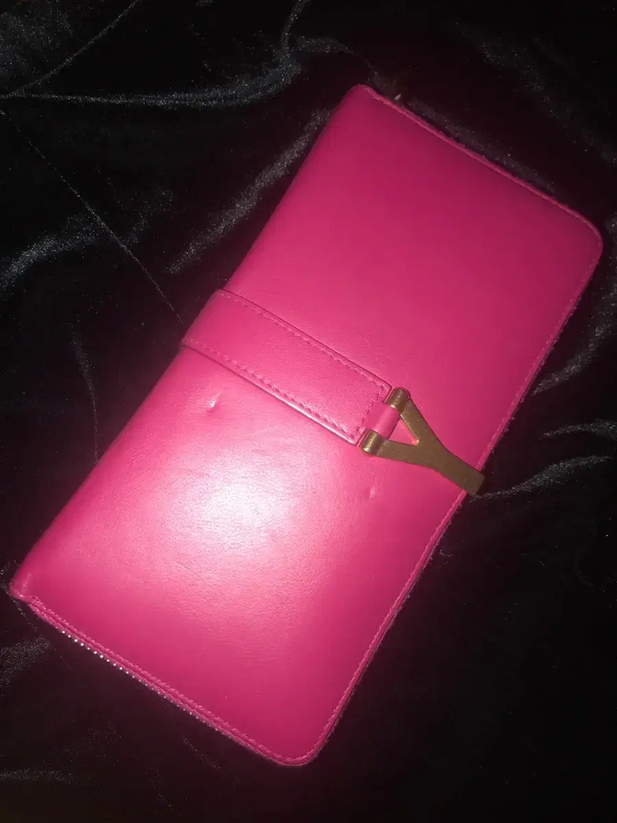 Saint Laurent Pink Zipper Long Wallet