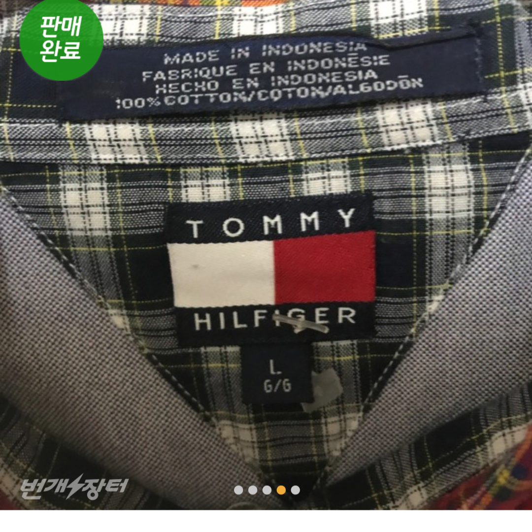 타미힐피거 체크 셔츠 새것 정품  tommy hilfiger