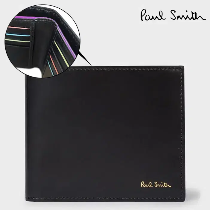 [정품] PAUL SMITH 폴스미스 레인보우 엣지코트 소가죽 반지갑