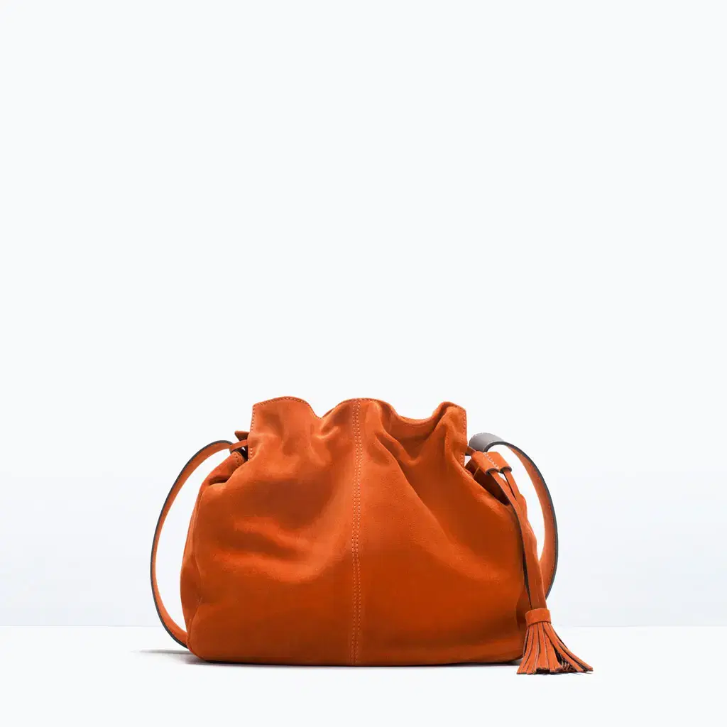 자라 오렌지 스웨이드 백 ZARA BAG