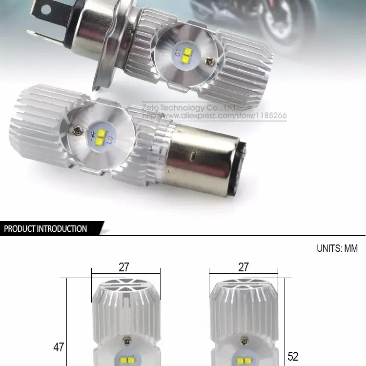 LED H4 10w 1400LM 6500K DC 9-85V