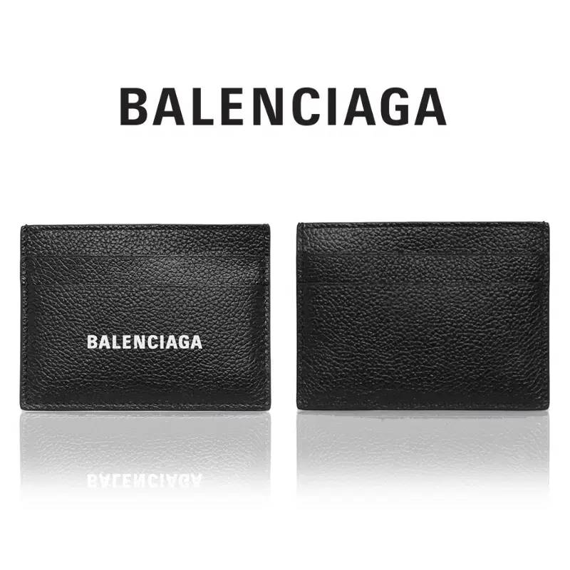 [정품] BALENCIAGA 발렌시아가 로고프린팅 카프스킨레더 카드지갑