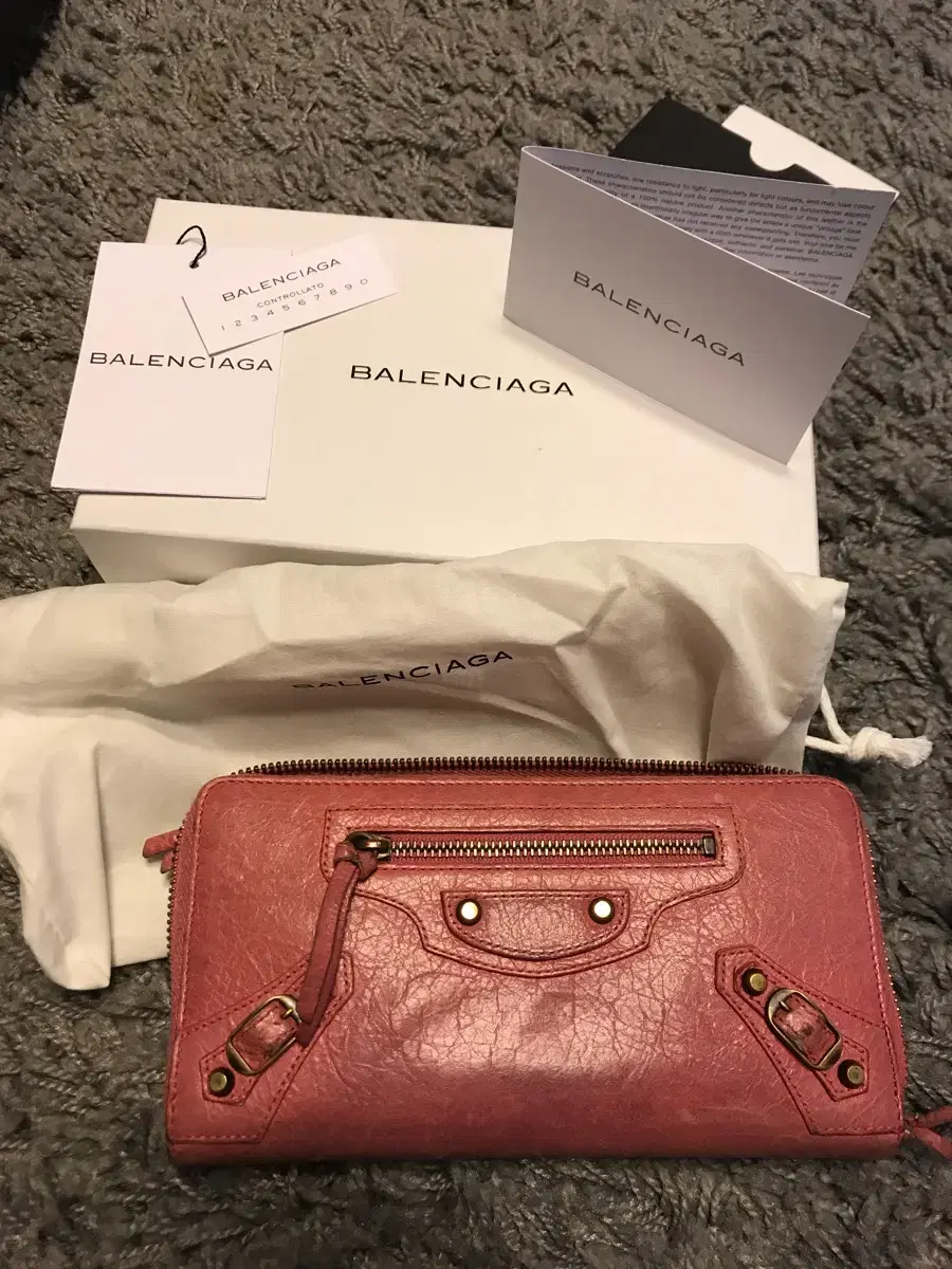 Balenciaga Motor long wallet giant pink wallet genuine