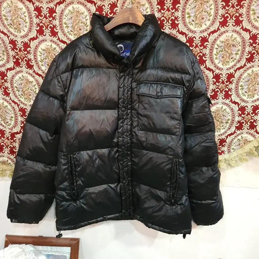 펜필드 유광블랙 오리털 패딩점퍼 penfield