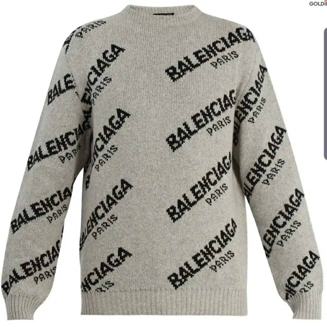 [L] (명품)BALENCIAGA  발렌시아가 그루넥 자가드 스웨터1