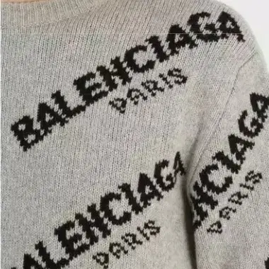 [L] (명품)BALENCIAGA  발렌시아가 그루넥 자가드 스웨터1