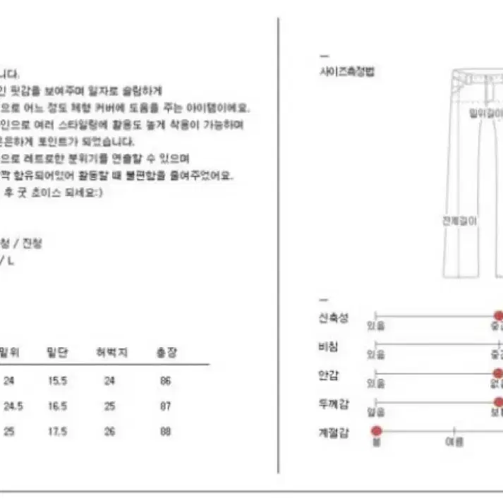 블랙업 반티 연청바지(L)