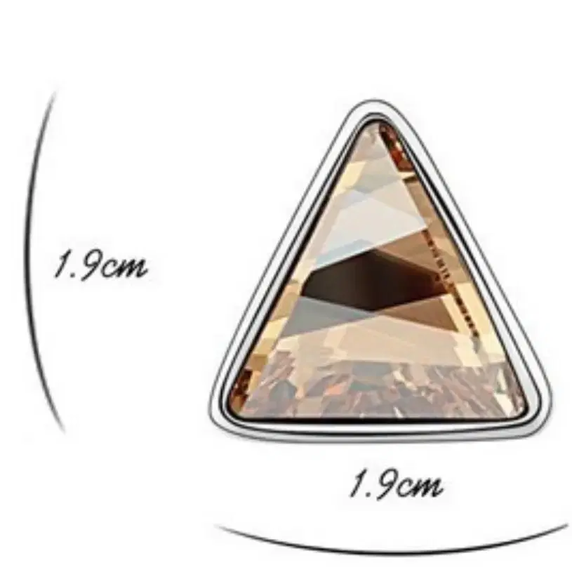 샴페인 트라이앵글 크리스탈 귀걸이
