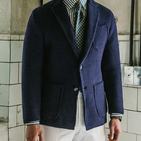 [M] Merino Wool Knit Blazer