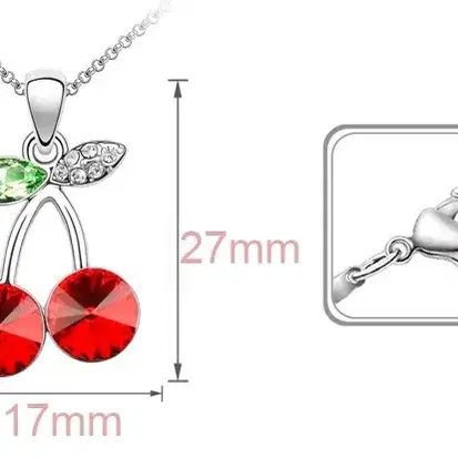 스와롭스키 크리스탈 빅 체리 목걸이
