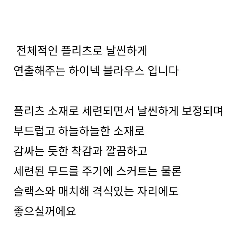 하이넥플리츠블라우스(블랙)