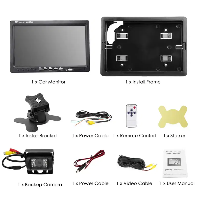 24v 18LED 후방카메라 + 7"모니터 + 15M연결선 풀셋