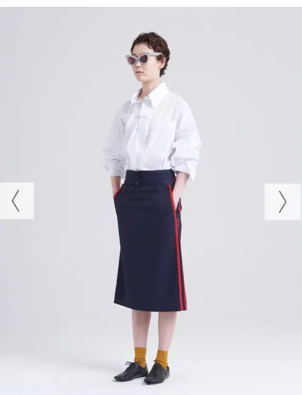 푸시버튼 트랙스커트 BACK LACE-UP MARINE SKIRT