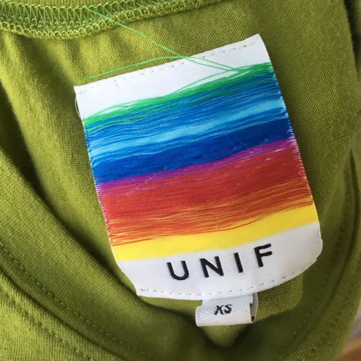 unif 정품 크롭 더비 탑