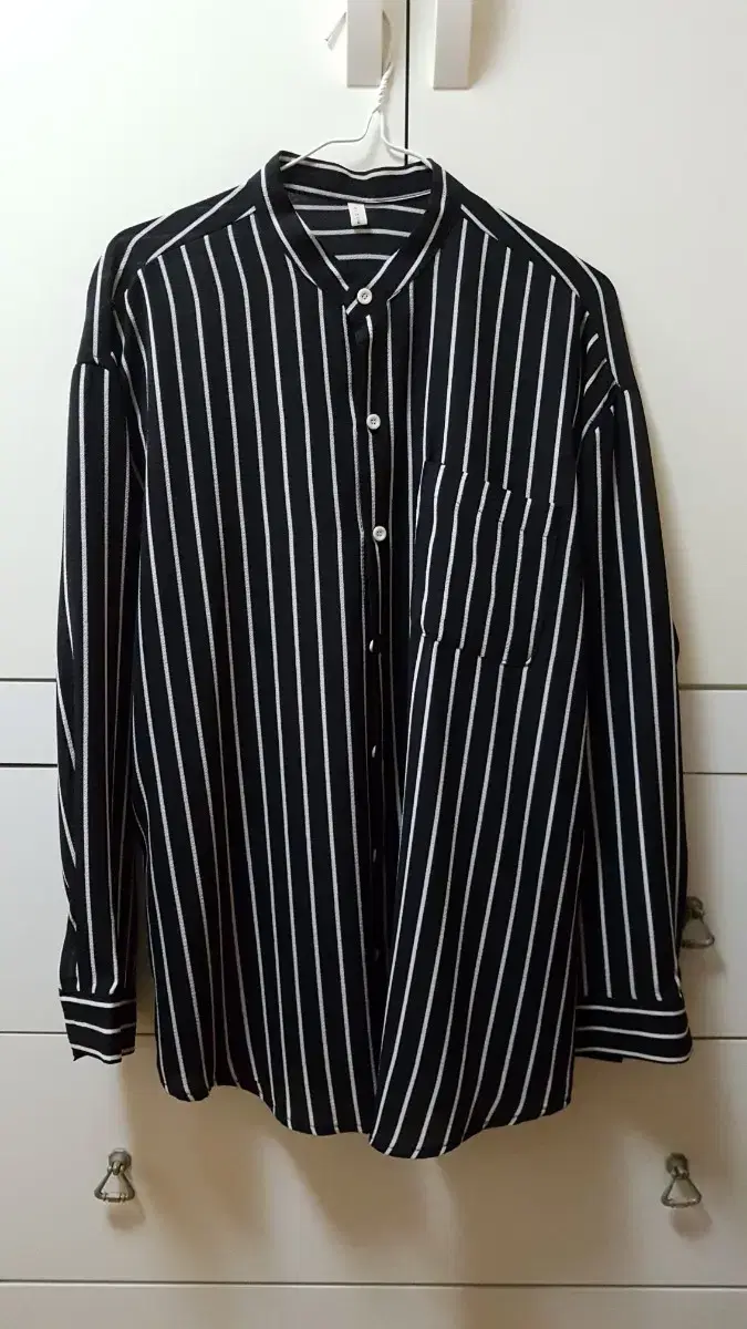 Striped Henley Neck Shirt Southern Black