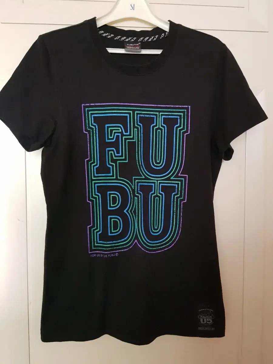 [L] FUBU 블랙 반팔티