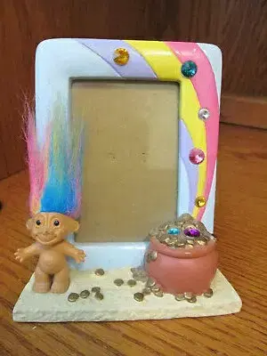 Vintage troll picture frame