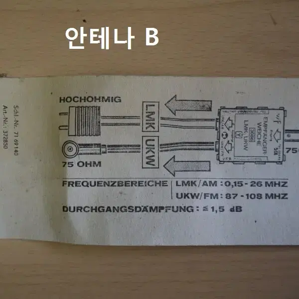 유럽형 앰프용 동축 안테나