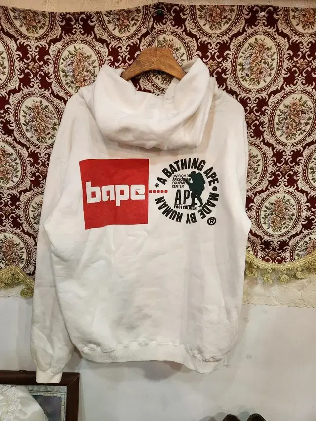 베이프 90s ape 풋숄저 헤비 스웻 후드 집업 점퍼 bape