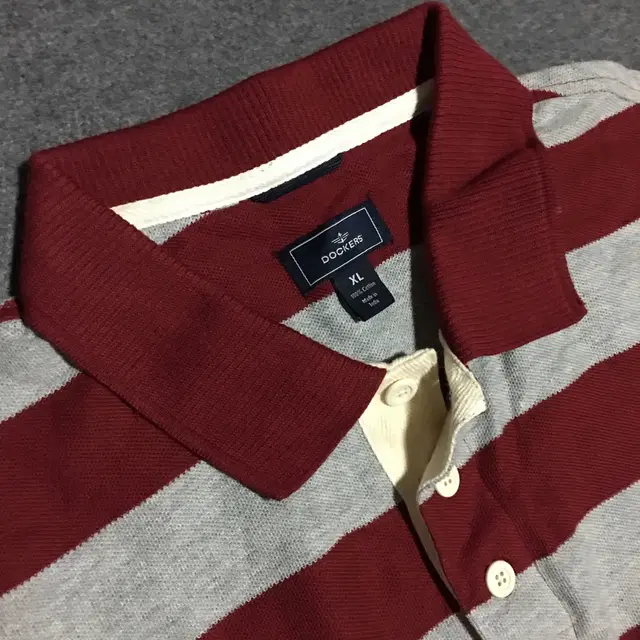 Dockers L/S Stripe Polo Shirts Sz XL