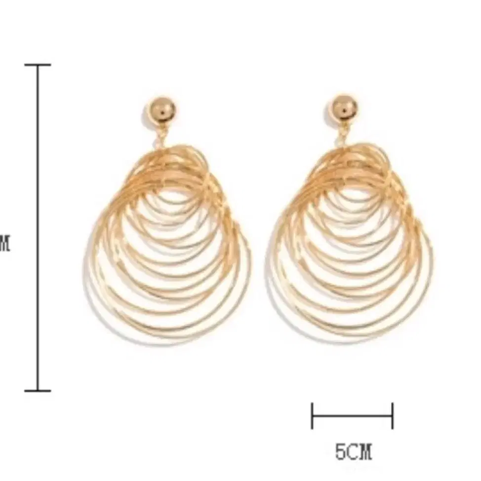 골드 멀티링 귀걸이