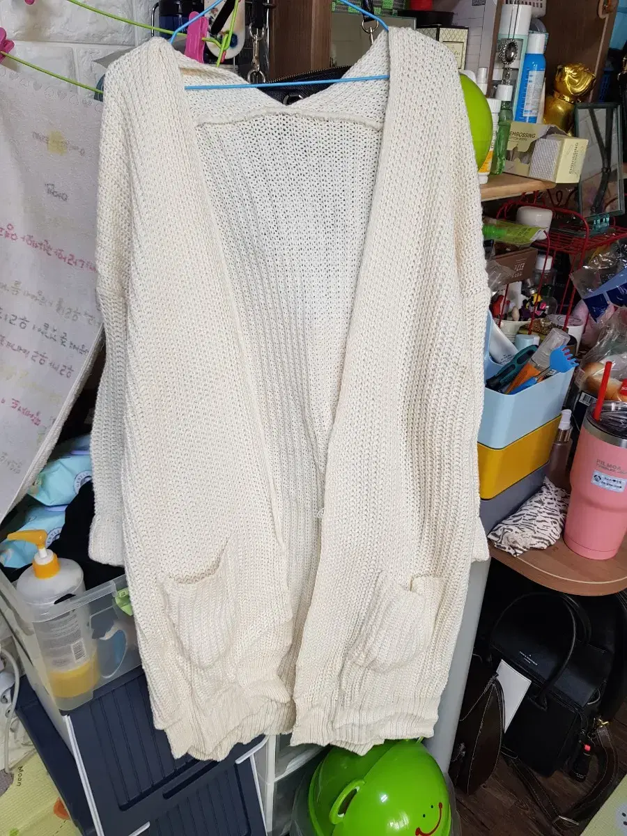 Long knit cardigan