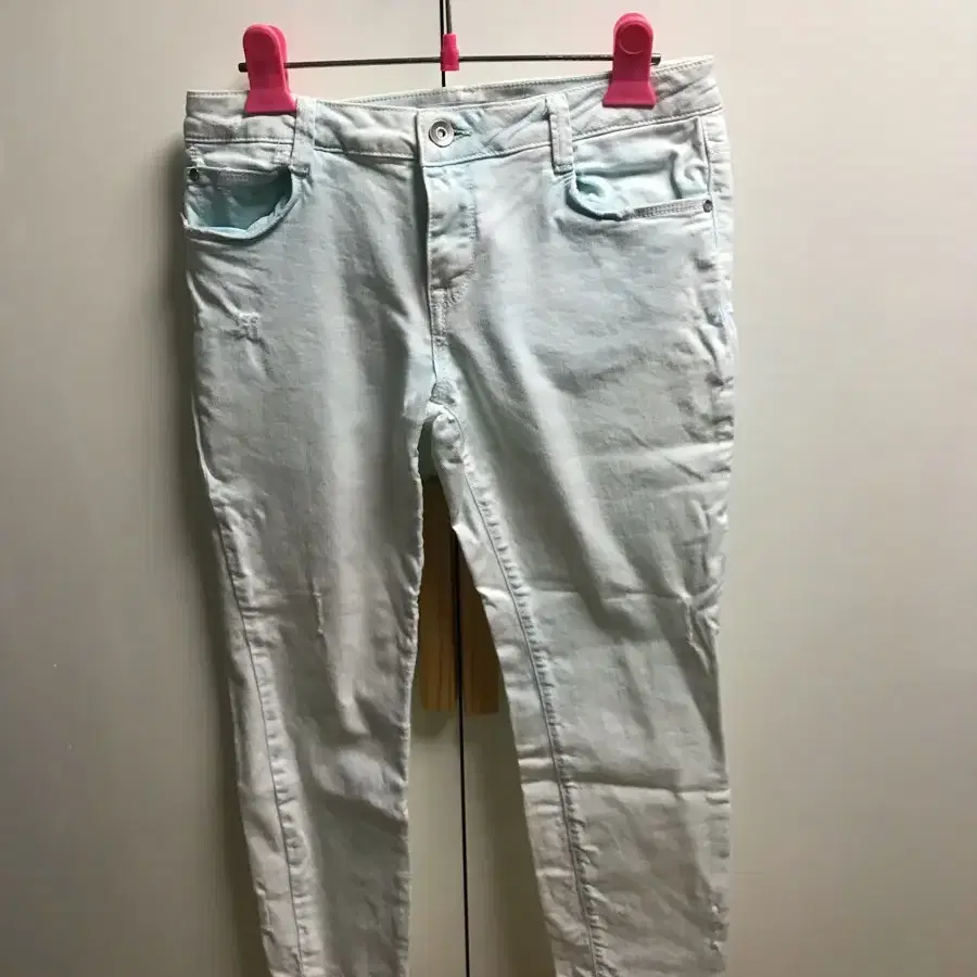 <새제품>여성용 ZARA 아쿠아톤 워싱 스판 스키니진 EUR38