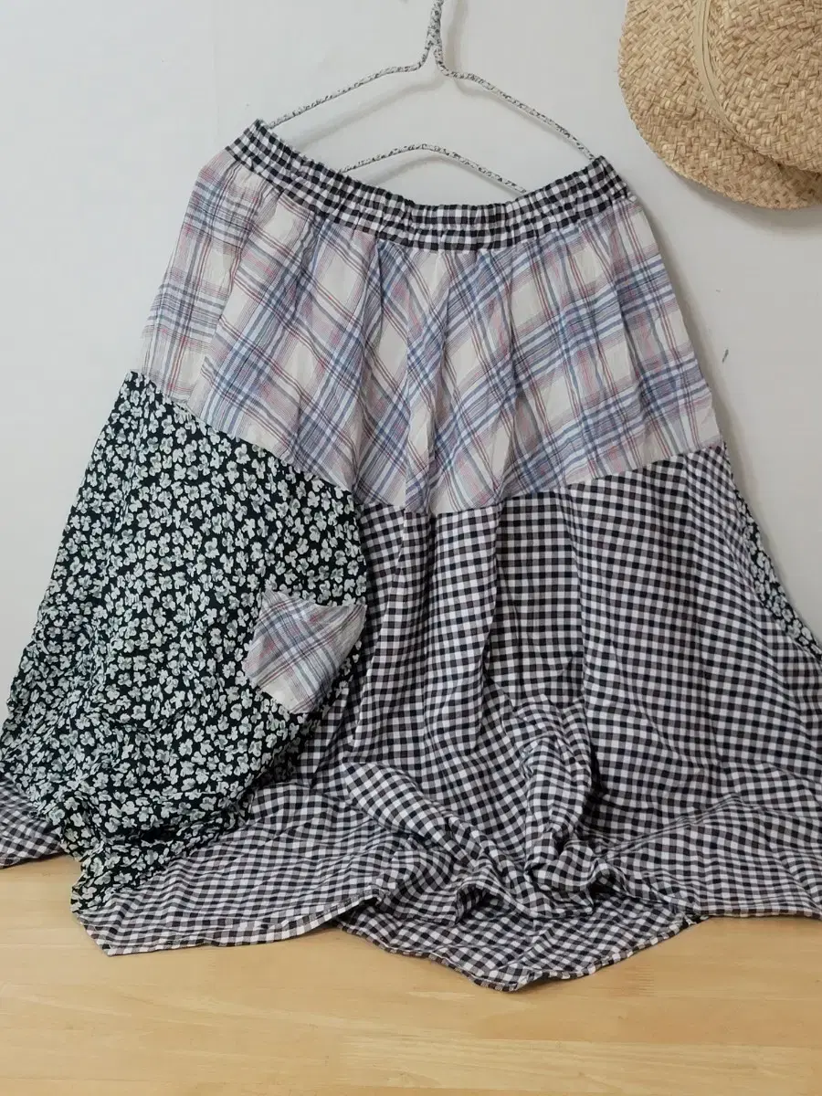 (on sale) Japanese Vintage Unbal Patchwork Skirt