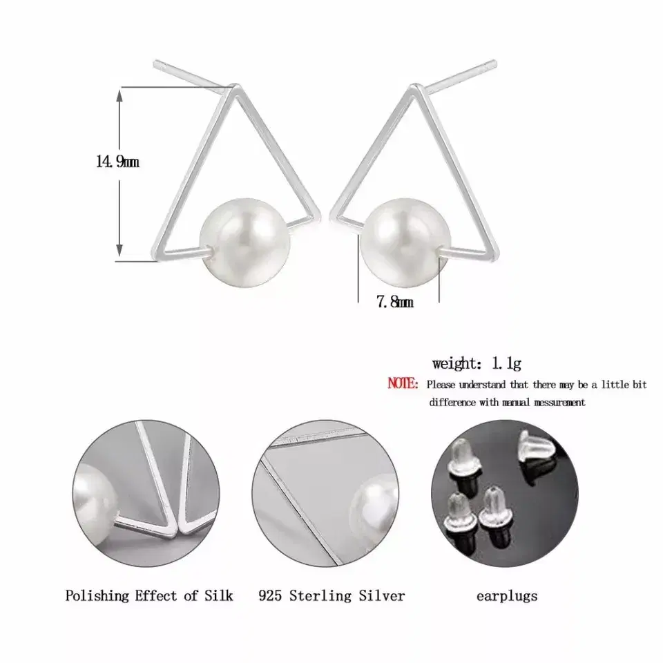 트라이앵글 진주 귀걸이