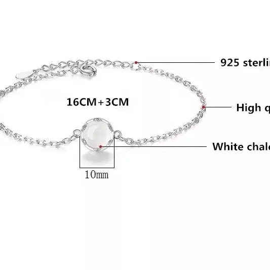 925실버♥️우윳빛 천연원석 은팔찌 실버팔찌