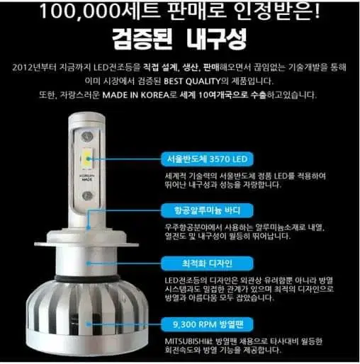 합법 인증된 제라이트 본사직영 LED 전구 HID